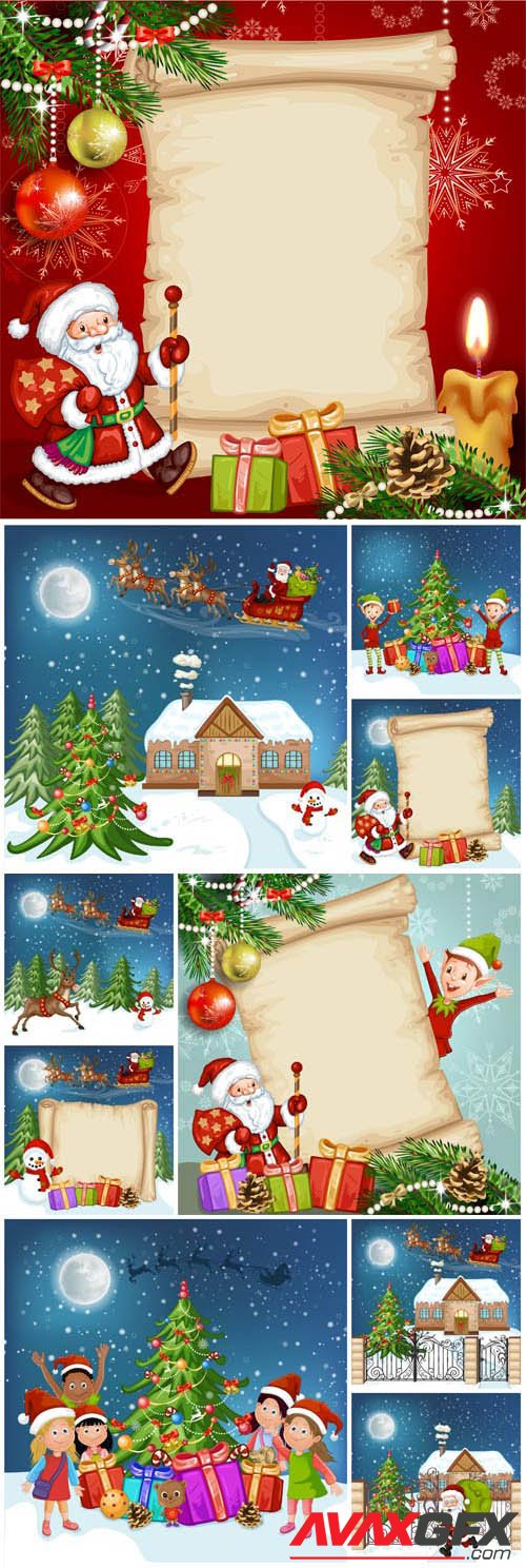 New Year and Christmas illustrations in vector №45