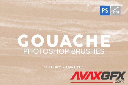 30 Gouache Photoshop Stamp Brushes 2
