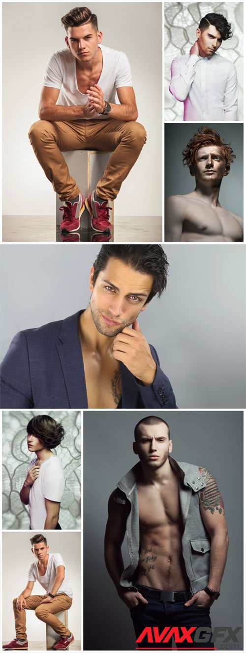 Handsome and stylish men stock photo