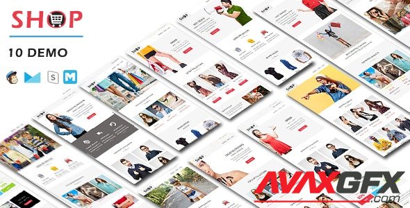 ThemeForest - SHOP v1.0 - Responsive Shopping Email Pack with Online StampReady & Mailchimp Builders - 19204861