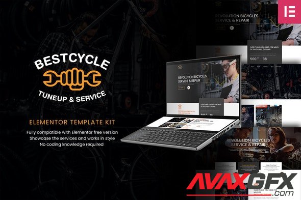 ThemeForest - Bestcycle v1.0.0 - Bicycle Repair & Service Elementor Template Kit - 29785156