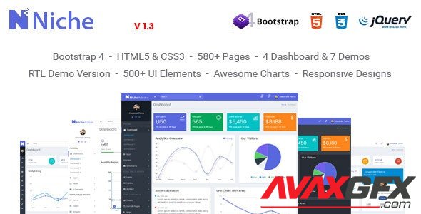 ThemeForest - Niche v1.3 - Powerful Bootstrap 4 Dashboard and Admin Template - 20955722