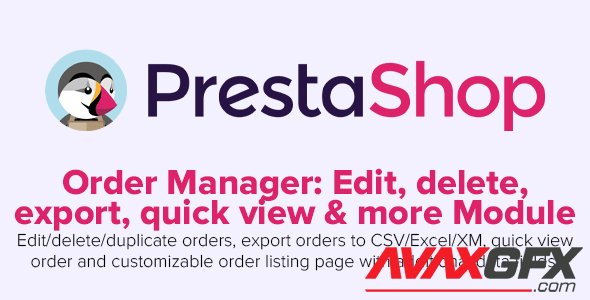 Order Manager v2.1.1 - Edit, delete, export, quick view & more - PrestaShop Module