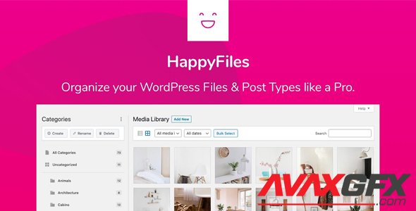 HappyFiles Pro v1.5.1 - Organize your WordPress Media Files & Post Types like a Pro