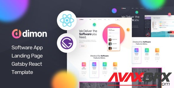 ThemeForest - Dimon v1.0 - Gatsby React App Landing Page Template - 29796340
