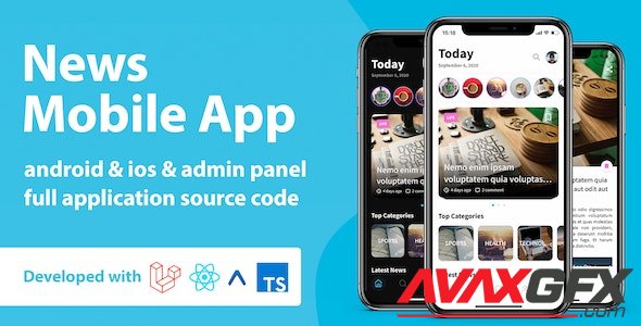 CodeCanyon - News Mobile Application with Admin Panel React Native PHP Laravel v1.1 - 28448713