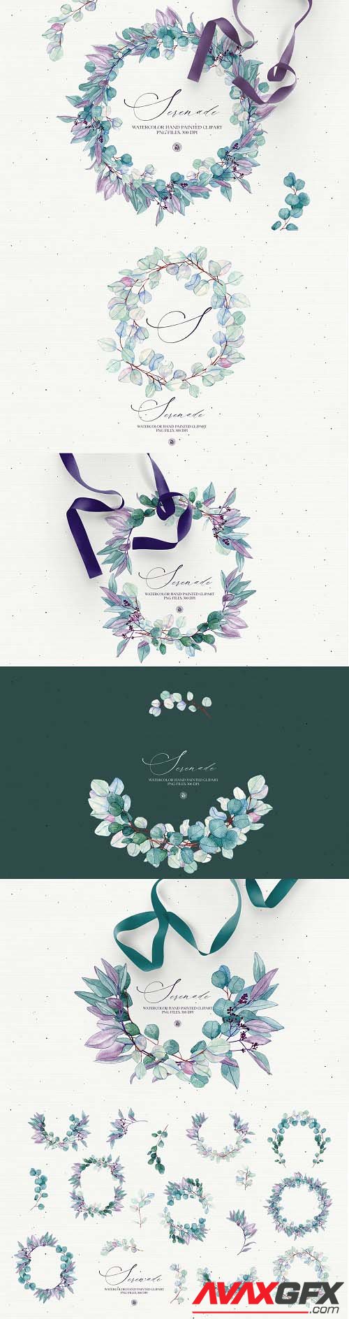 Serenade - watercolor floral set - 5760618