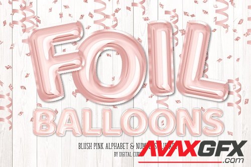 Blush Foil Balloon Alphabet Clipart - 5757892