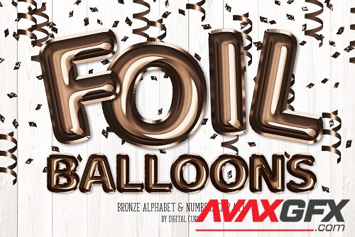 Bronze Foil Balloon Alphabet Clipart - 5757906