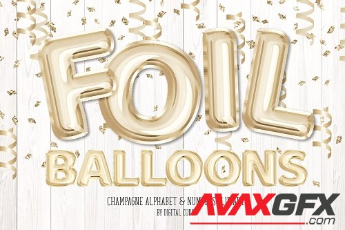 Champagne Foil Balloon Alphabet - 5757911