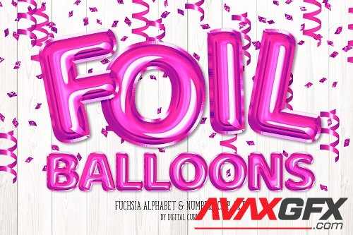 Fuchsia Foil Balloon Alphabet Clipart - 5757919