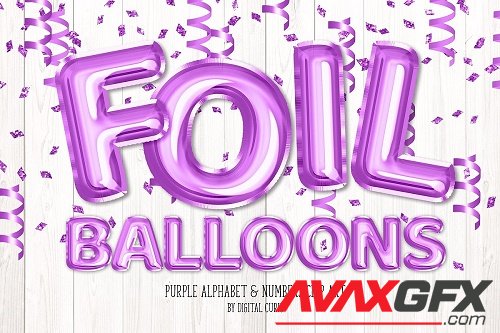 Purple Foil Balloon Alphabet Clipart - 5760786