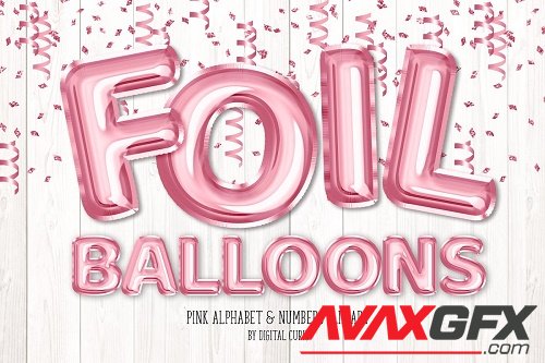 Pink Foil Balloon Alphabet Clipart - 5760754