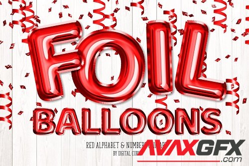 Red Foil Balloon Alphabet Clipart - 5760788