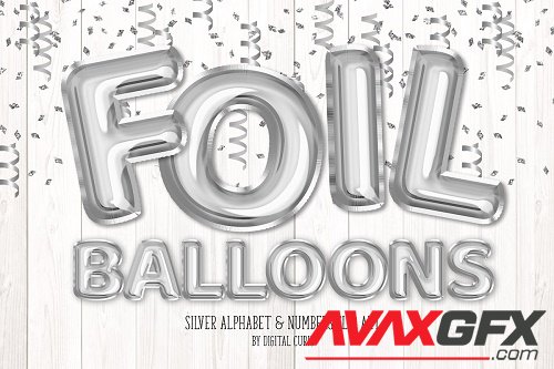 Silver Foil Balloon Alphabet Clipart - 5760798