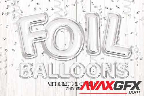 White Foil Balloon Alphabet Clipart - 5760817