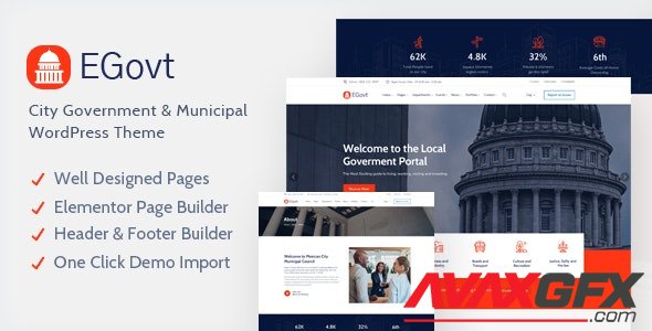 ThemeForest - EGovt v1.0.4 - City Government WordPress Theme - 28562291