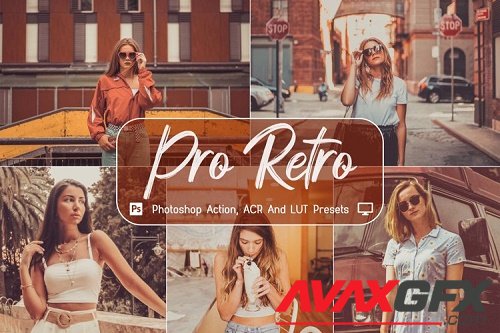 10 Pro Retro Photoshop Actions, ACR, LUT Presets - 1150098