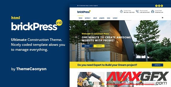 ThemeForest - BrickPress v1.0 - Construction & Building HTML5 Template - 19227682