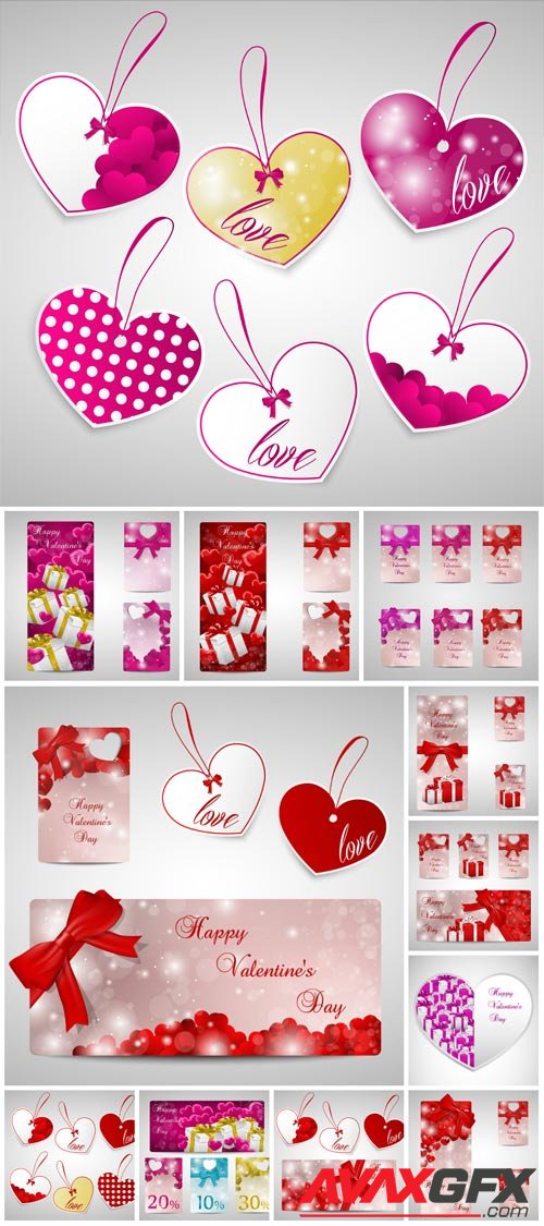 Valentines day badges and labels in vector