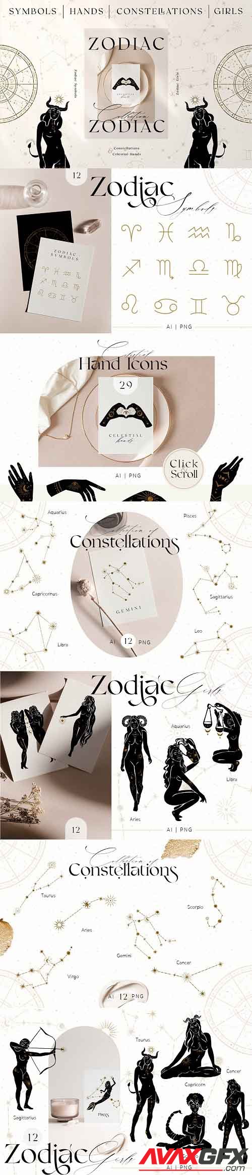 Zodiac Celestial Constellations Set - 5799316