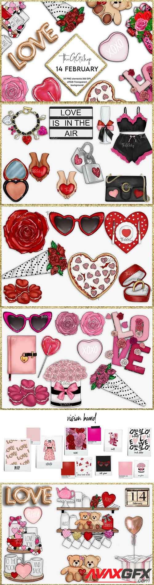 Valentine's Day Clipart Set - 5742900