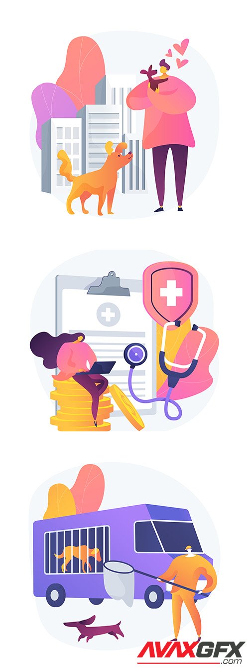 Health animals service concept illustrations