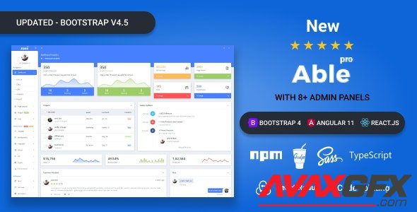 ThemeForest - Able pro v8.0.5 - Bootstrap 4, Angular 11 & React Redux Admin Template - 19300403