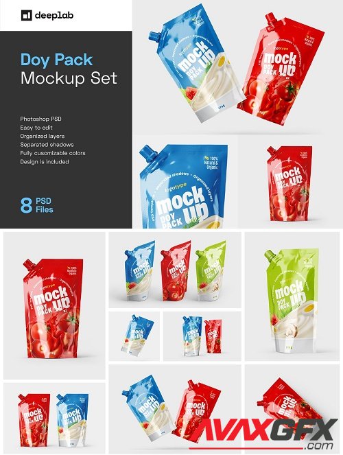 Doypack Packaging Mockup Set | Pouch - 5797276