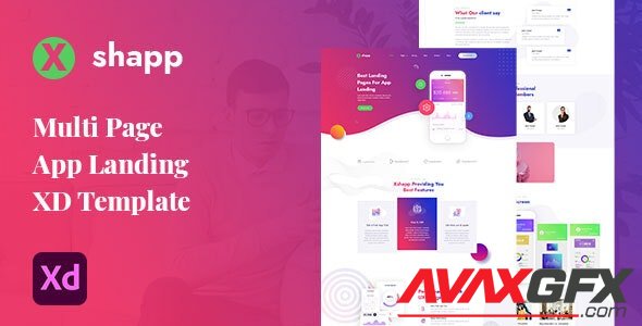 ThemeForest - Xshapp v1.0 - Multipage App Landing XD Template - 29925236