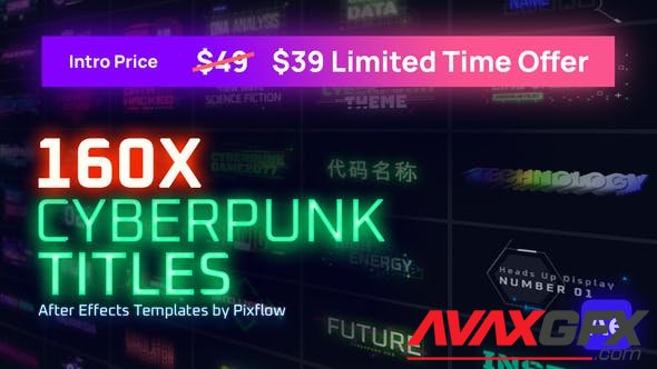 VideoHive - Cyberpunk Titles Lowerthirds and Backgrounds - 29740488