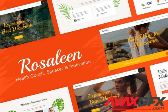 ThemeForest - Rosaleen v1.0.0 - Health Coach & Motivational Speaker Elementor Template Kit - 29935262