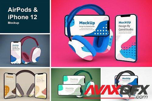 CreativeMarket - AirPods & iPhone Mockup 5787154