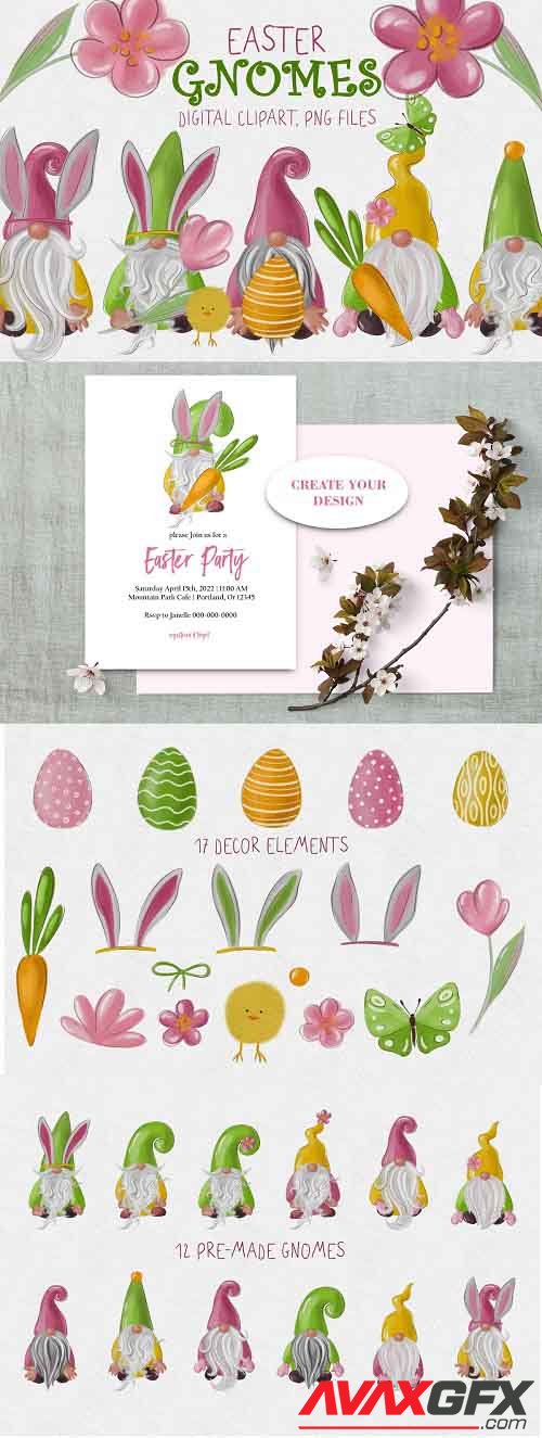 Easter gnomes clipart - 5815758