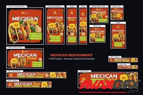 Mexican Food & Restaurant Banners Ad