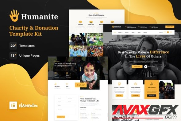 ThemeForest - Humanite v1.0.0 - Charity & Donation Elementor Template Kit - 30180364