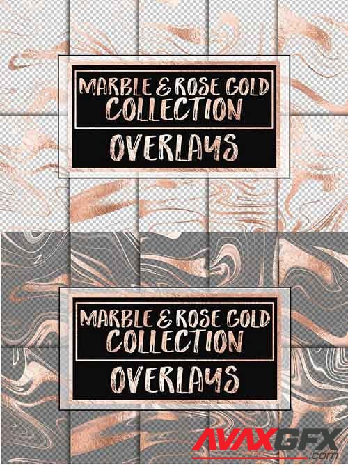 Rose Gold Marble Veins Overlays - 1158308