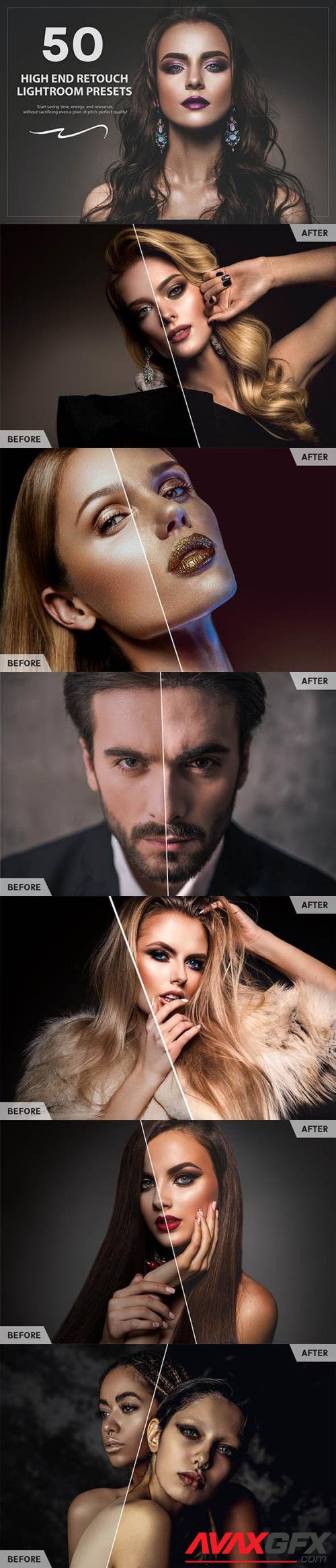 50 High End Retouch Lightroom Presets