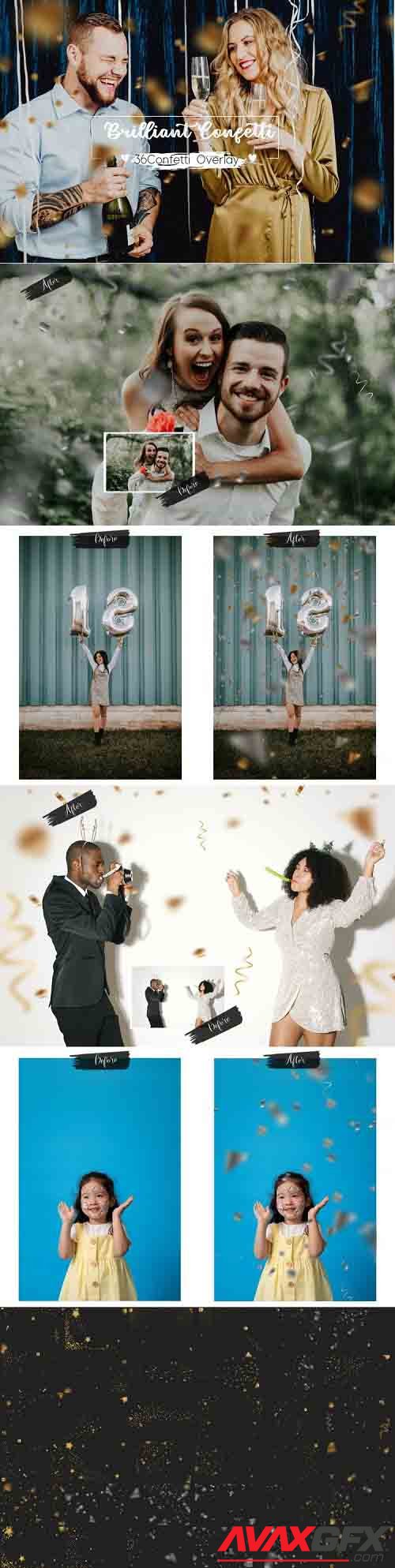 36 Brilliant Confetti Overlays - 1171244