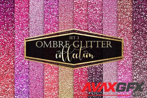 Pink Ombre Glitter Digital Paper - 1169783