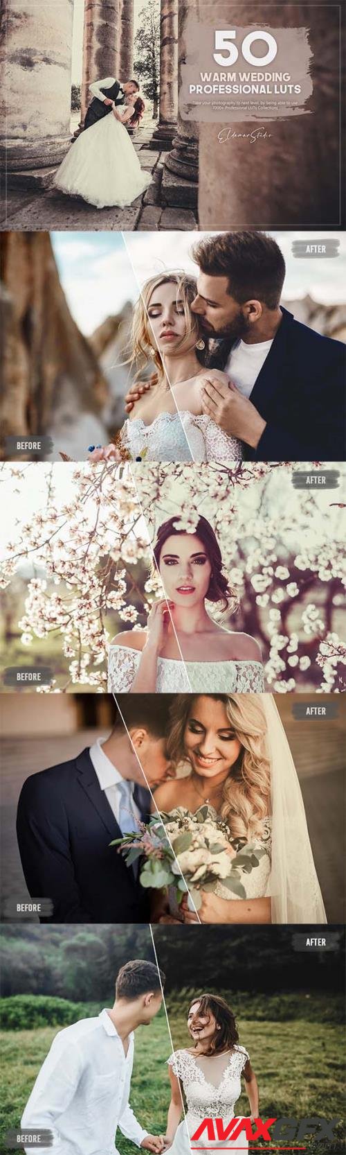 50 Warm Wedding LUTs Pack