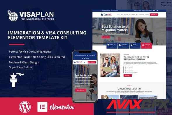 ThemeForest - VisaPlan v1.0.0 - Immigration & Visa Consulting Elementor Template Kit - 30133731