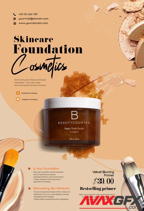 Beauty Care Products PSD Flyer Template