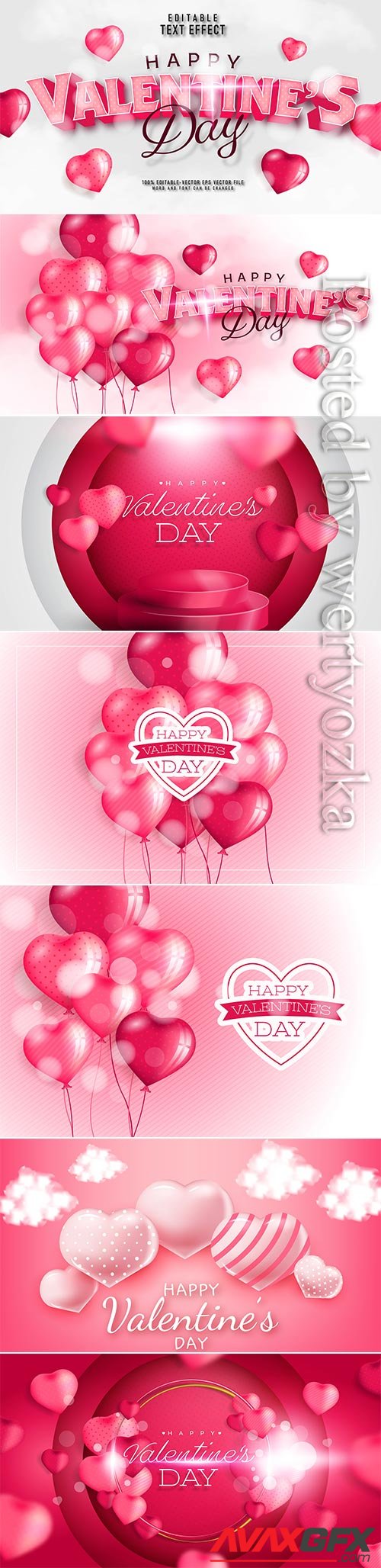 Valentine's day text effect in vector