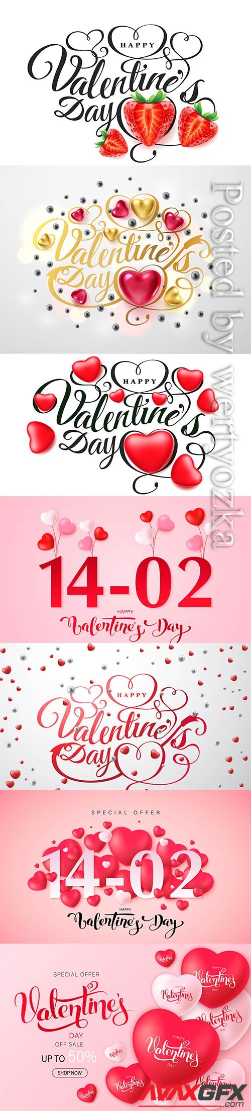 Happy valentine's day vector greeting card design