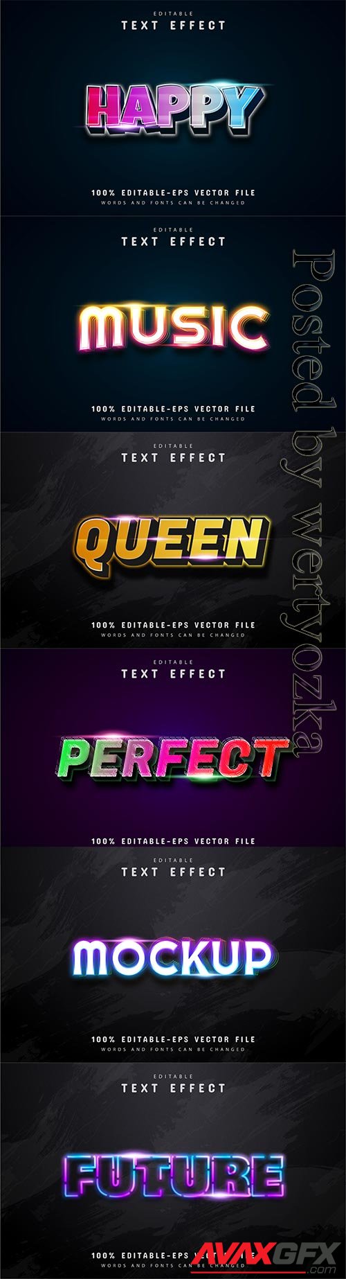 3d editable text style effect vector vol 210