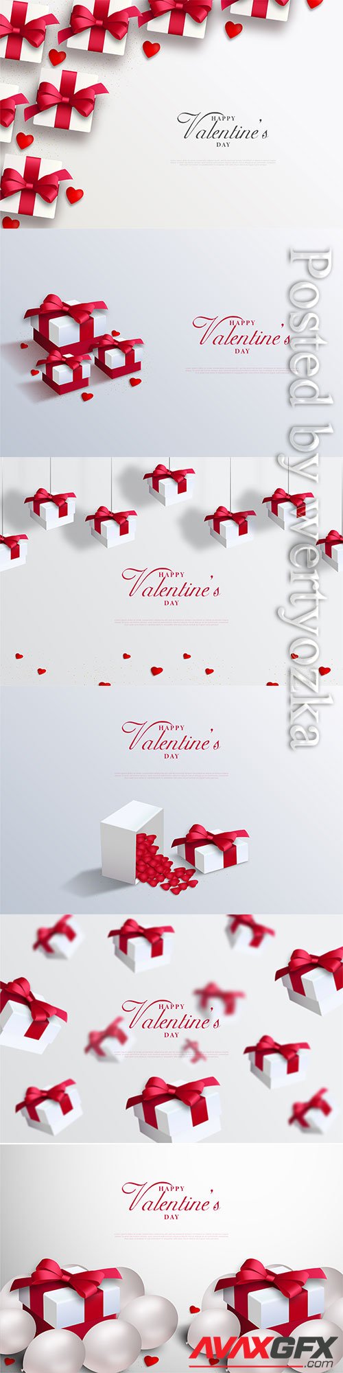 Valentine day vector card with love balloons and gift box
