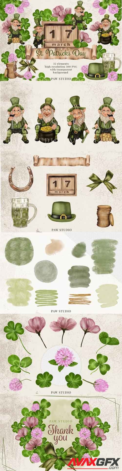 St. Patrick's Day Clipart Leprechaun Shamrock Clover - 1174518