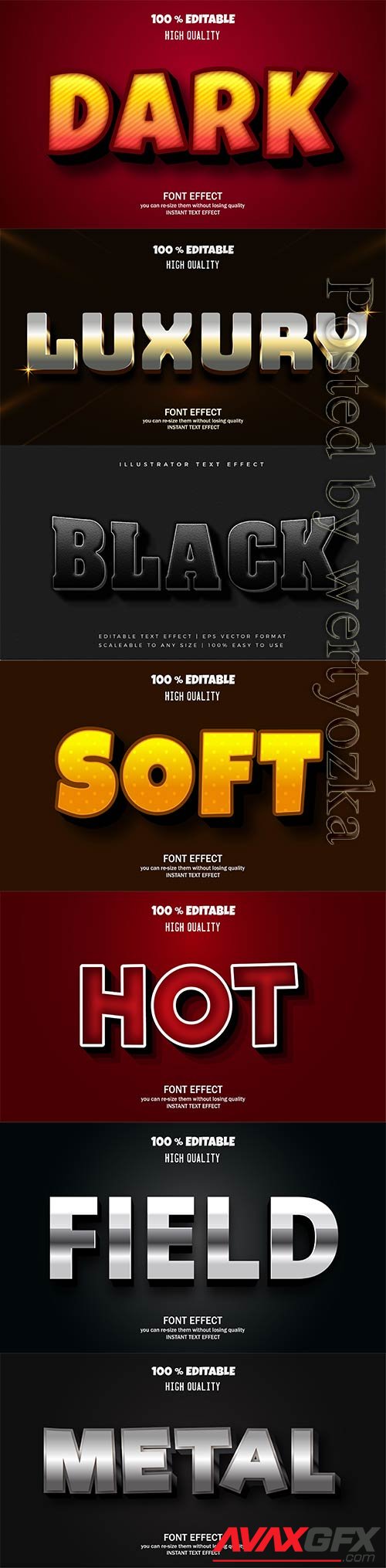 3d editable text style effect vector vol 217