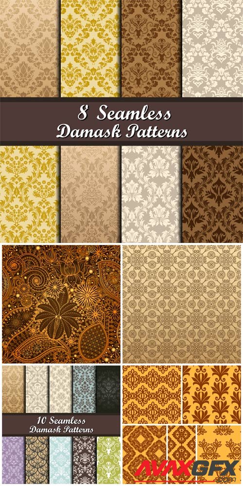 Damask seamless texture in vector